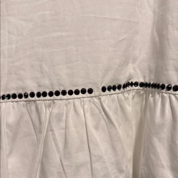 Queen of sparkles White and Green Shamrock Women's Top NWT xs new! Peplum top - Picture 6 of 12